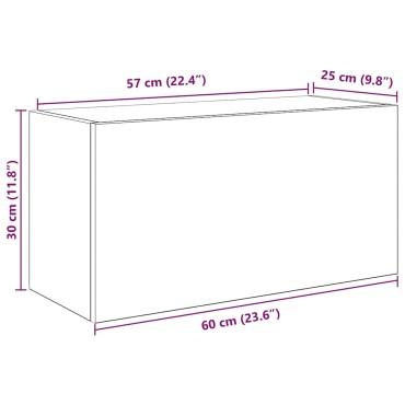 vidaXL ντουλάπι τοίχου μπάνιου μαύρο 60x25x30cm κατασκευασμένο ξύλο
