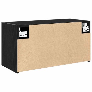 vidaXL ντουλάπι τοίχου μπάνιου μαύρο 60x25x30cm κατασκευασμένο ξύλο