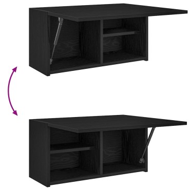vidaXL ντουλάπι τοίχου μπάνιου μαύρο 60x25x30cm κατασκευασμένο ξύλο