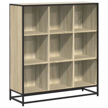 vidaXL Βιβλιοθήκη Sonoma Δρυς 97,5x33x107,5cm Επεξεργ. Ξύλο & Μέταλλο 1 τεμ.