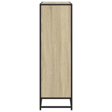vidaXL Βιβλιοθήκη Sonoma Δρυς 97,5x33x107,5cm Επεξεργ. Ξύλο & Μέταλλο 1 τεμ.