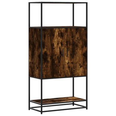 vidaXL Highboard Καπνιστή δρυς 68x35x139cm Κατασκευασμένο ξύλο 1 τεμ.