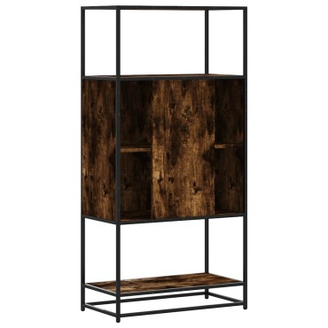 vidaXL Highboard Καπνιστή δρυς 68x35x139cm Κατασκευασμένο ξύλο 1 τεμ.