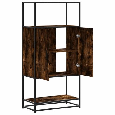 vidaXL Highboard Καπνιστή δρυς 68x35x139cm Κατασκευασμένο ξύλο 1 τεμ.
