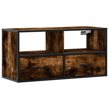 vidaXL Έπιπλο Τηλεόρασης Καπνιστή Δρυς 80x31x39,5cm Επεξ.Ξύλο/Μέταλλο