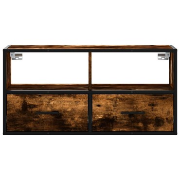 vidaXL Έπιπλο Τηλεόρασης Καπνιστή Δρυς 80x31x39,5cm Επεξ.Ξύλο/Μέταλλο