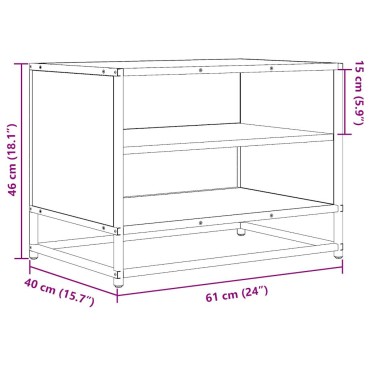 vidaXL Έπιπλο Τηλεόρασης Καπνιστή Δρυς 61x40x46cm Επεξ. Ξύλο/Μέταλλο
