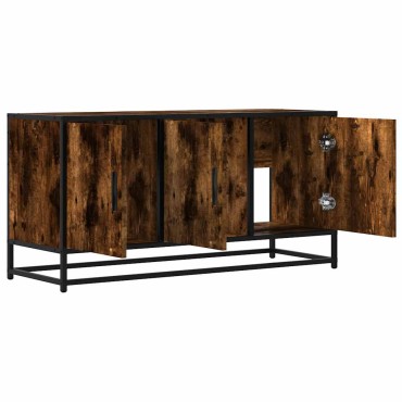 vidaXL Έπιπλο Τηλεόρασης Καπνιστή Δρυς 100x35x50cm Επεξ. Ξύλο/Μέταλλο