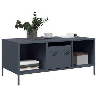 vidaXL Τραπεζάκι Σαλονιού Ανθρακί 101,5x50x43,5cm Χάλυβα Ψυχρής Έλασης 1 τεμ.