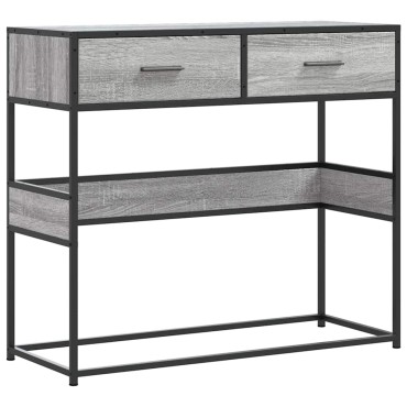 vidaXL Τραπέζι κονσόλας Γκρίζο Σονόμα 90x35x80cm Ξύλινη κατασκευή 1 τεμ.