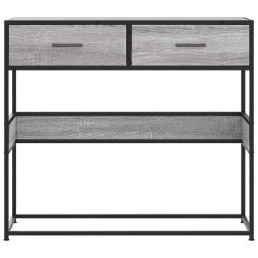 vidaXL Τραπέζι κονσόλας Γκρίζο Σονόμα 90x35x80cm Ξύλινη κατασκευή 1 τεμ.