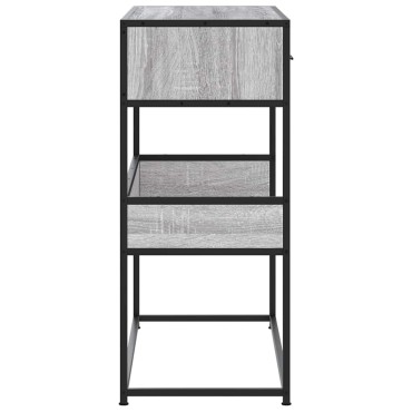 vidaXL Τραπέζι κονσόλας Γκρίζο Σονόμα 90x35x80cm Ξύλινη κατασκευή 1 τεμ.