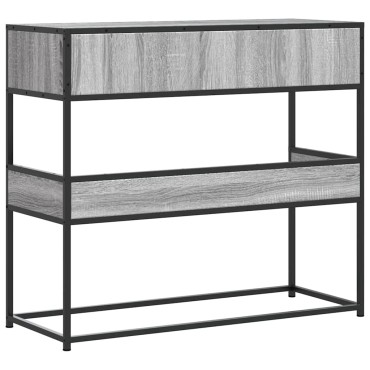 vidaXL Τραπέζι κονσόλας Γκρίζο Σονόμα 90x35x80cm Ξύλινη κατασκευή 1 τεμ.