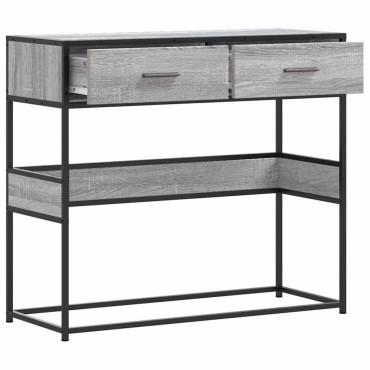 vidaXL Τραπέζι κονσόλας Γκρίζο Σονόμα 90x35x80cm Ξύλινη κατασκευή 1 τεμ.