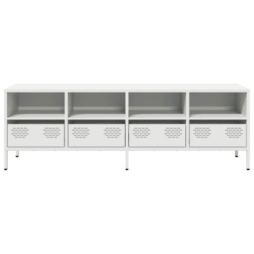 vidaXL Έπιπλο Τηλεόρασης Λευκό 135x39x43,5cm Ατσάλι Ψυχρής Έλασης