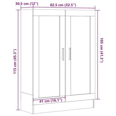 vidaXL Βιβλιοθήκη Artisan Δρυς 82,5x30,5x115cm Επεξεργασμένο Ξύλο 1 τεμ.