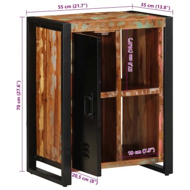 vidaXL Σκευοθήκη Πολύχρωμο 55x35x70cm Ξύλο μασίφ αναγεννημένο 1 τεμ.