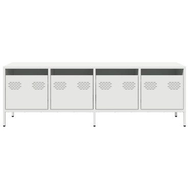 vidaXL Έπιπλο Τηλεόρασης Λευκό 135x39x43,5cm Ατσάλι Ψυχρής Έλασης