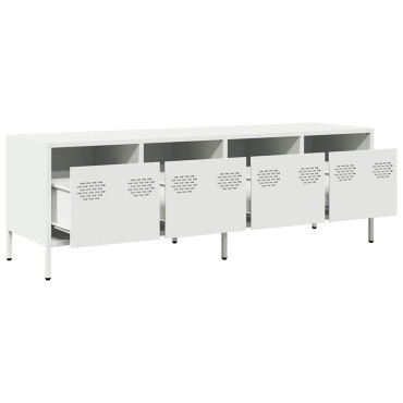 vidaXL Έπιπλο Τηλεόρασης Λευκό 135x39x43,5cm Ατσάλι Ψυχρής Έλασης