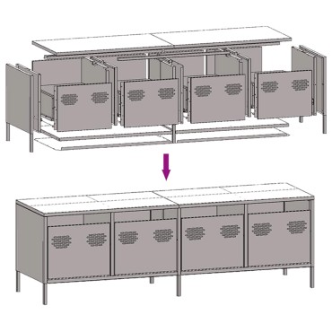 vidaXL Έπιπλο Τηλεόρασης Λευκό 135x39x43,5cm Ατσάλι Ψυχρής Έλασης