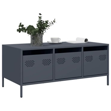 vidaXL Τραπεζάκι Σαλονιού Ανθρακί 101,5x50x43,5cm Χάλυβα Ψυχρής Έλασης 1 τεμ.