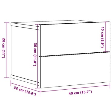 vidaXL Κομοδίνο Επιτοίχιο Αρτισιανή Δρυς 40x32x30 εκ 1 τεμ.