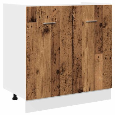 vidaXL Ντουλάπι Νεροχύτη Lyon Παλιό Ξύλο 80x46x81,5cm Μοριοσανίδα 1 τεμ.