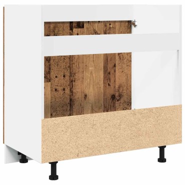 vidaXL Ντουλάπι Νεροχύτη Lyon Παλιό Ξύλο 80x46x81,5cm Μοριοσανίδα 1 τεμ.