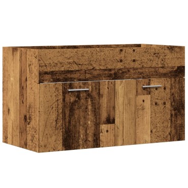 vidaXL Ντουλάπι Νιπτήρα Μπάνιου Παλιό Ξύλο 90x38,5x46cm Επεξ. Ξύλο 1 τεμ.