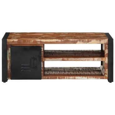 vidaXL Τραπεζάκι σαλονιού πολύχρωμο 90x50x36cm Ξύλο μασίφ αναγεννημένο 1 τεμ.