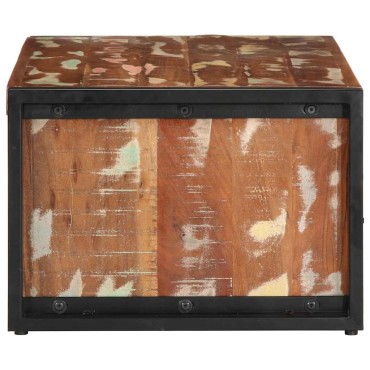 vidaXL Τραπεζάκι σαλονιού πολύχρωμο 90x50x36cm Ξύλο μασίφ αναγεννημένο 1 τεμ.