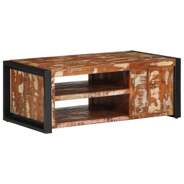 vidaXL Τραπεζάκι σαλονιού πολύχρωμο 90x50x36cm Ξύλο μασίφ αναγεννημένο 1 τεμ.