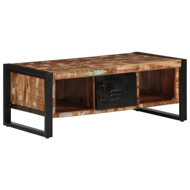 vidaXL Τραπεζάκι σαλονιού πολύχρωμο 90x50x36cm Ξύλο μασίφ αναγεννημένο 1 τεμ.