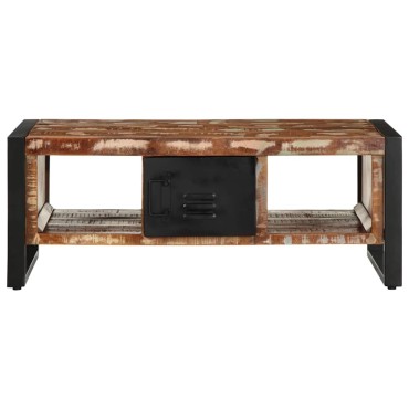 vidaXL Τραπεζάκι σαλονιού πολύχρωμο 90x50x36cm Ξύλο μασίφ αναγεννημένο 1 τεμ.