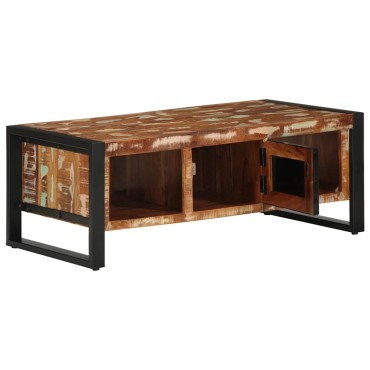 vidaXL Τραπεζάκι σαλονιού πολύχρωμο 90x50x36cm Ξύλο μασίφ αναγεννημένο 1 τεμ.