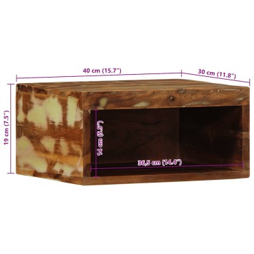 vidaXL Επίτοιχο ντουλάπι τηλεόρασης 40x30x19cm Ξύλο μασίφ αναγεννημένο