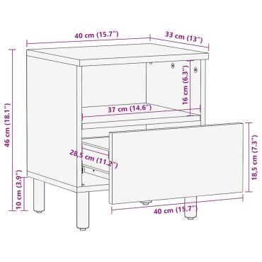 vidaXL Ντουλάπια κρεβατιού 2 τεμ. Μαύρο 40x33x46cm