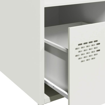 vidaXL Ντουλάπι Λευκό 35x39x103,5cm από Χάλυβα 1 τεμ.
