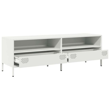 vidaXL Έπιπλο Τηλεόρασης Λευκό 135x39x43,5cm Ατσάλι Ψυχρής Έλασης