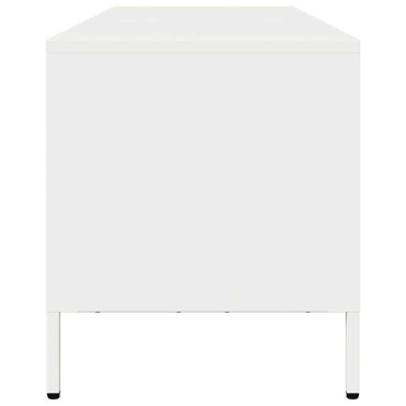 vidaXL Έπιπλο Τηλεόρασης Λευκό 135x39x43,5cm Ατσάλι Ψυχρής Έλασης