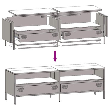 vidaXL Έπιπλο Τηλεόρασης Λευκό 135x39x43,5cm Ατσάλι Ψυχρής Έλασης