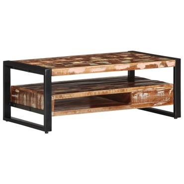 vidaXL Τραπεζάκι σαλονιού πολύχρωμο 90x50x36cm Ξύλο μασίφ αναγεννημένο 1 τεμ.
