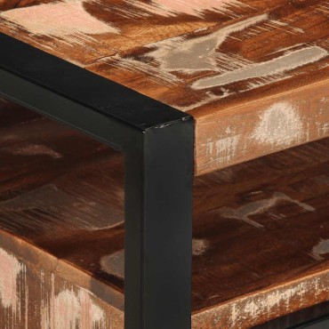 vidaXL Τραπεζάκι σαλονιού πολύχρωμο 90x50x36cm Ξύλο μασίφ αναγεννημένο 1 τεμ.
