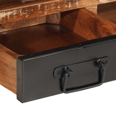 vidaXL Τραπεζάκι σαλονιού πολύχρωμο 90x50x36cm Ξύλο μασίφ αναγεννημένο 1 τεμ.