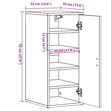 vidaXL Παπουτσοθήκη Τεχνίτης Δρυς 32x35x70cm από Επεξεργασμένο Ξύλο