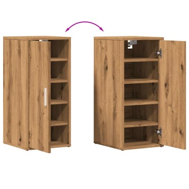 vidaXL Παπουτσοθήκη Τεχνίτης Δρυς 32x35x70cm από Επεξεργασμένο Ξύλο