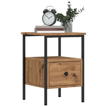 vidaXL Κομοδίνο Αρτισιανή Δρυς 34x36x50cm από Επεξεργασμένο Ξύλο 1 τεμ.