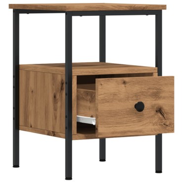 vidaXL Κομοδίνο Αρτισιανή Δρυς 34x36x50cm από Επεξεργασμένο Ξύλο 1 τεμ.