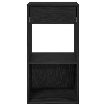 vidaXL Κομοδίνο με συρτάρι Μαύρη βελανιδιά 35x34x66,5cm 1 τεμ.