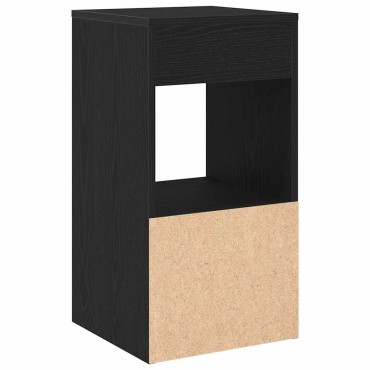 vidaXL Κομοδίνο με συρτάρι Μαύρη βελανιδιά 35x34x66,5cm 1 τεμ.